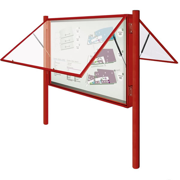 Poster Case 2000 Post Mounted Double Sided Noticeboard